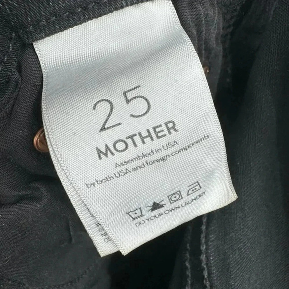 MOTHER High Waisted Looker Black Hawk Jeans Size 25 B23 - Picture 5 of 6